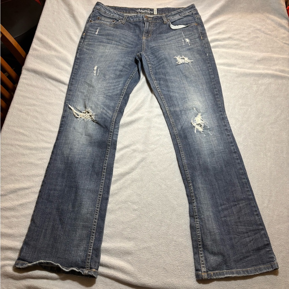 American Rag Boot cut distressed blue jeans 13R